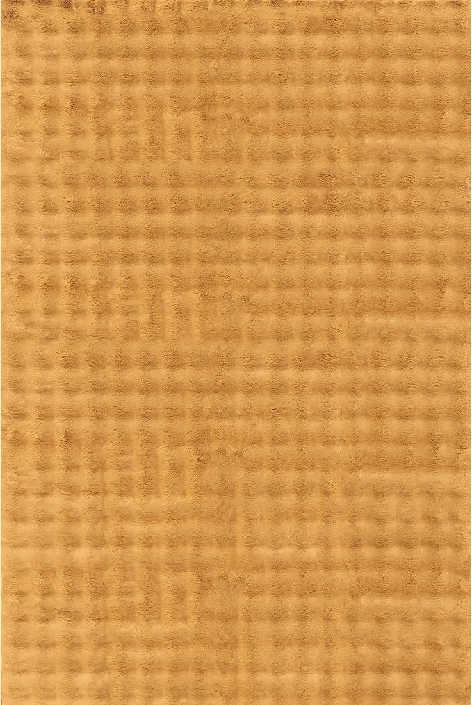Nuloom Jeni Gold, Solid Faux Rabbit, Fluffy and Cozy, High Traffic, Stain - Image 4