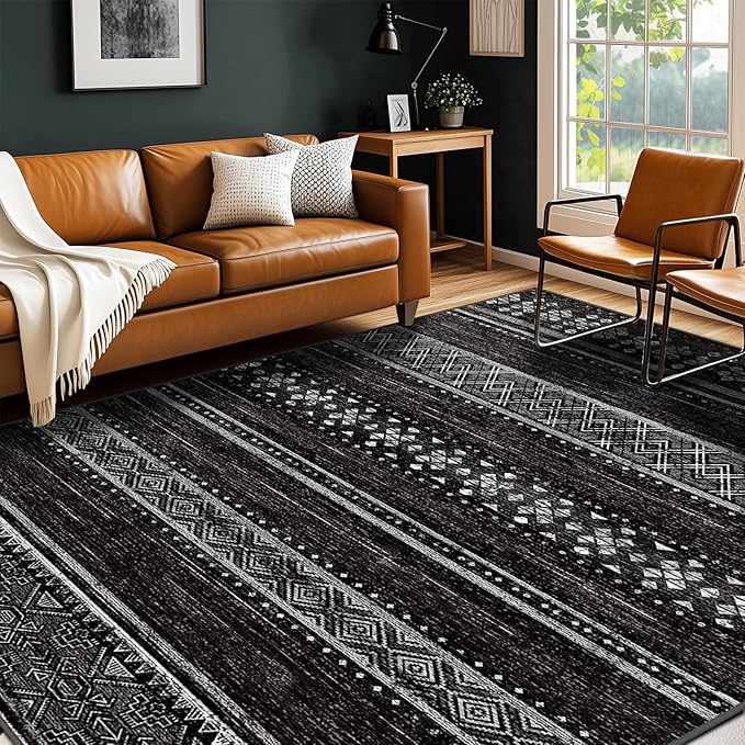 BESTSWEETIE 5x7 Area Rugs for Living Room Washable Moroccan Farmhouse Neutral - Image 2