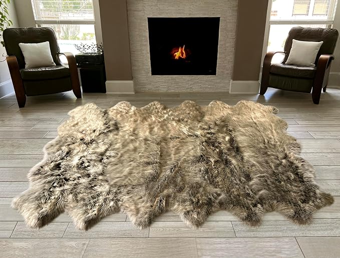 Free Shape Luxury Soft Fluffy Shag Area Rug Duo Decto 12 Pelts 6'x12', 180x360cm - Image 2