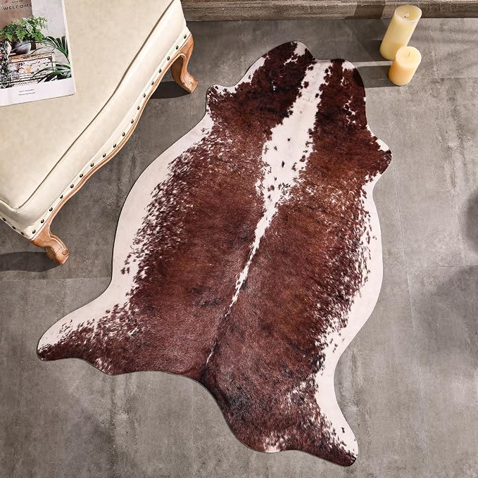Easycozy Faux Cowhide Large Cow Print 3 x 4 Feet Thickened Elastic Rug - Image 7