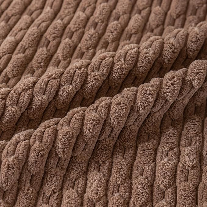 Set of 4 Beige Brown Coffee Decorative Throw Pillow Covers 26x26 Inch Corduroy - Image 4