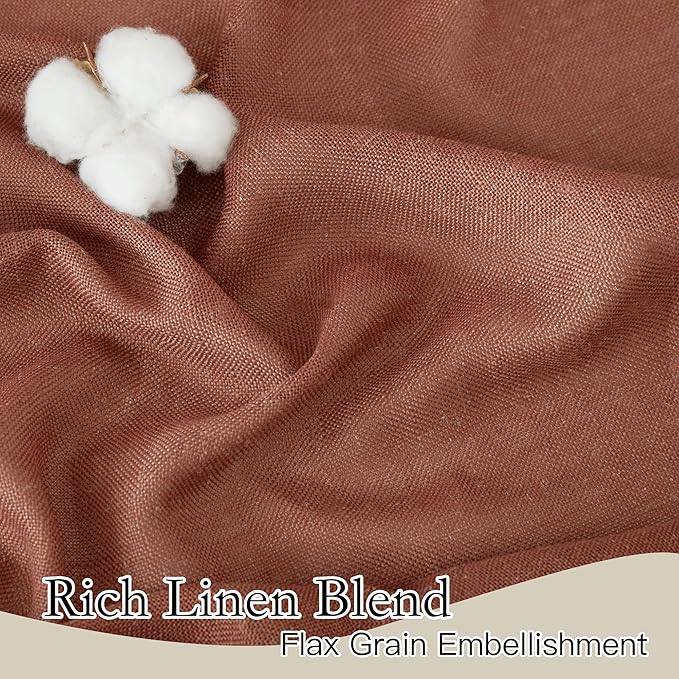 RYB HOME Flax Linen Blend Curtains 90 inches Long - Image 3