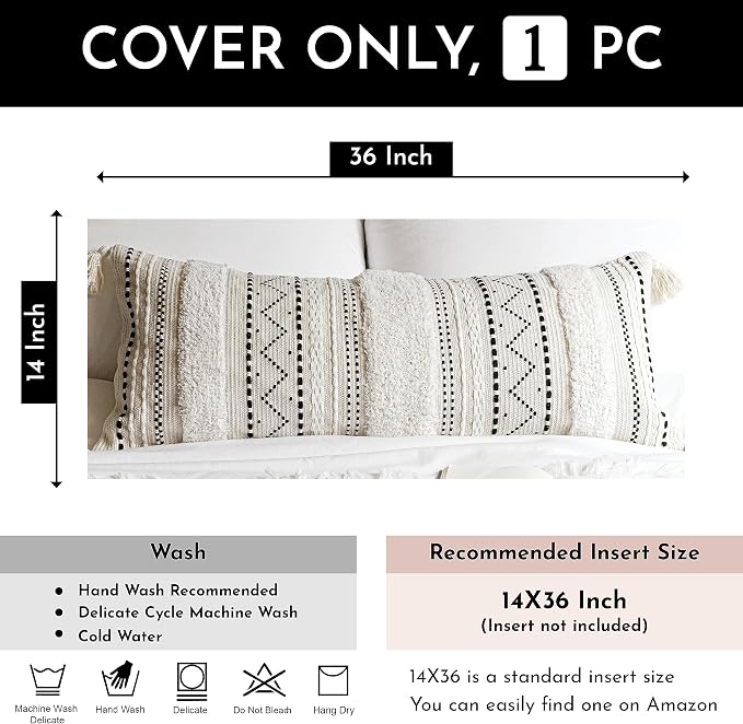 BlissBlush 14x36 Lumbar Pillow Cover - Image 3