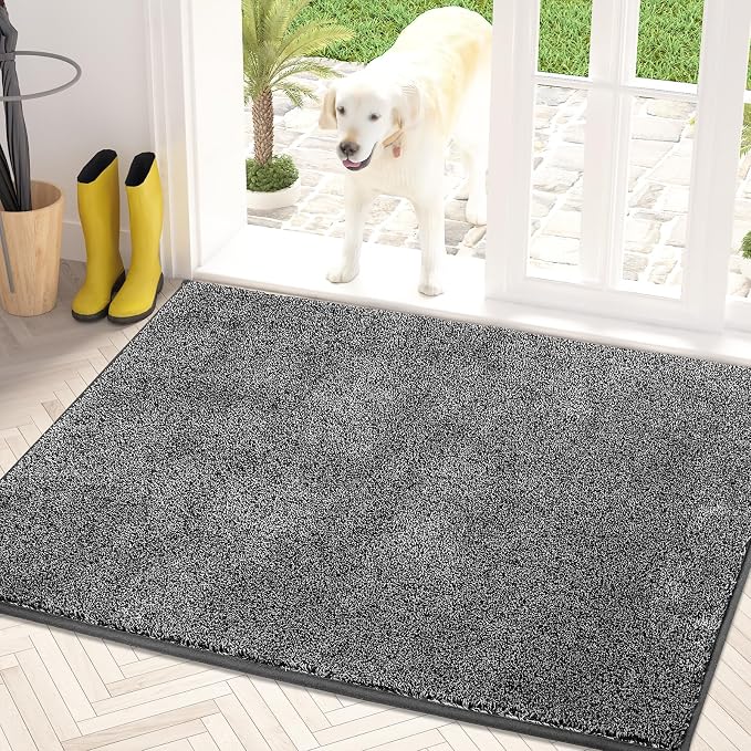 PURRUGS Dirt Trapping Door Mat 34" x 59", Non-Slip Machine Washable Entryway Rug by PURRUGS