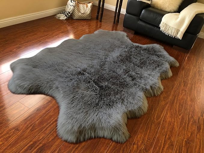 Free Shape Luxury Soft Fluffy Shag Area Rug Single Quarto 4 Pelts 4'x6' - Image 5