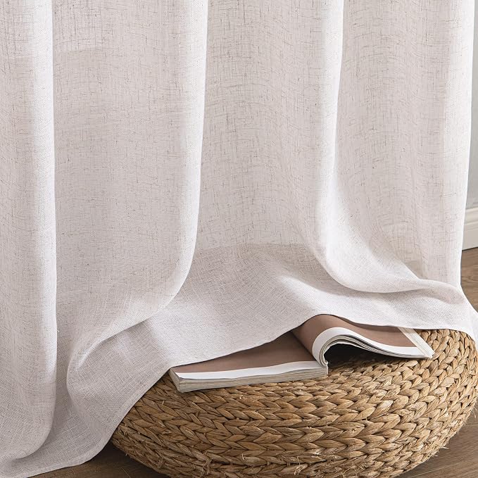 MIULEE White Linen Curtains 96 Inch Long - Image 7