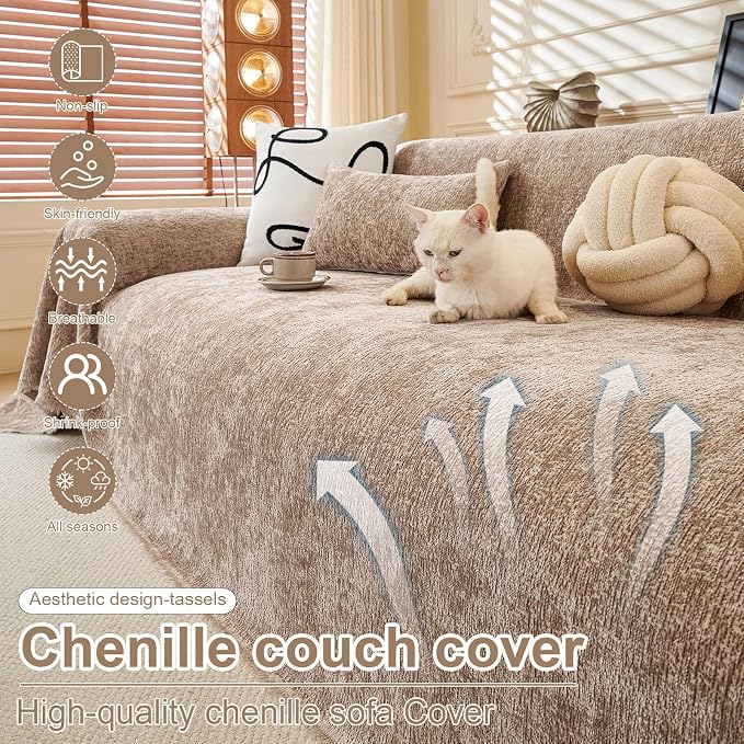 ROOMLIFE Boho Khaki Couch Cover - Image 2