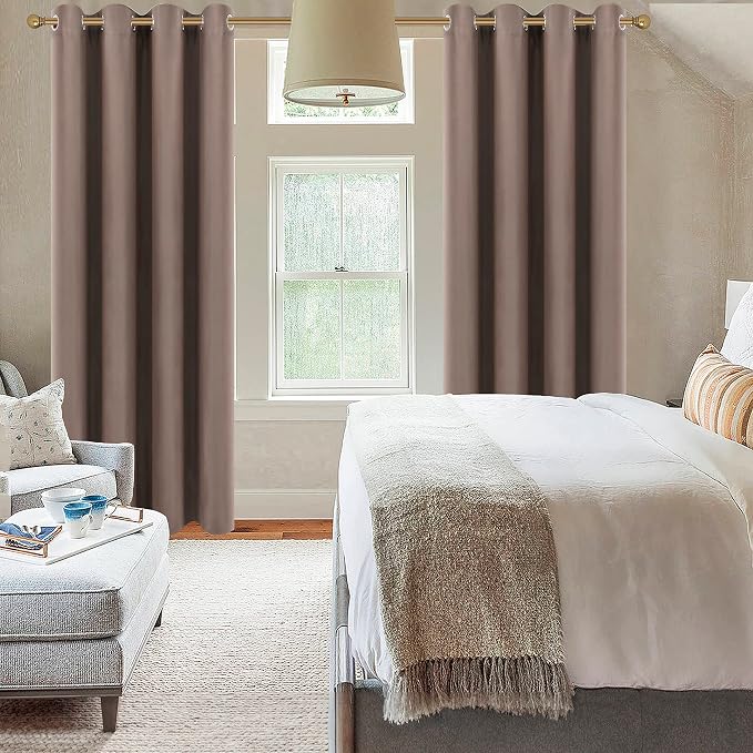 Diraysid Cappuccino Grommet Blackout Curtains - Image 4