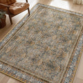 Phantoscope Washable Area Rug 4'x6' Non-Slip, Vintage Neutral Rugs by Phantoscope