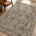 Phantoscope Washable Area Rug 8'x10' Non-Slip, Vintage Neutral Rugs by Phantoscope