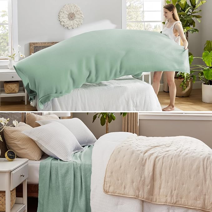 Bedsure GentleSoft 100% Cotton Blanket King Size - Image 4