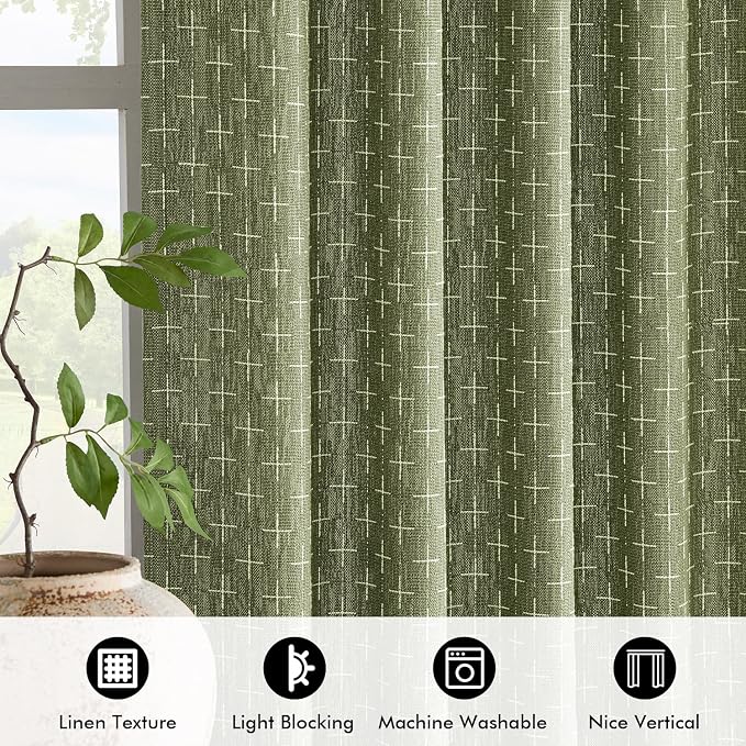 MIULEE Decorative Back Tab Linen Curtains - Image 4