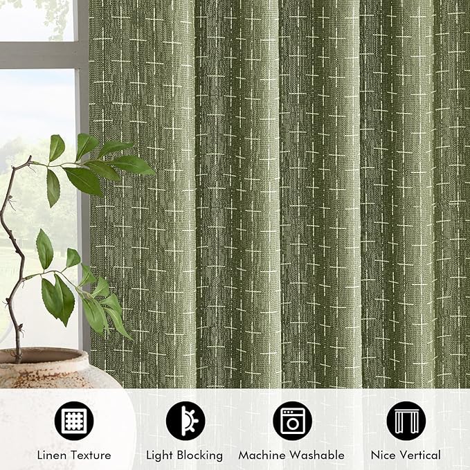 MIULEE Decorative Back Tab Linen Curtains - Image 4