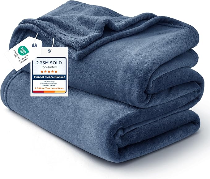 Bedsure GentleSoft Fleece Throw Blanket Mineral Blue by BEDSURE