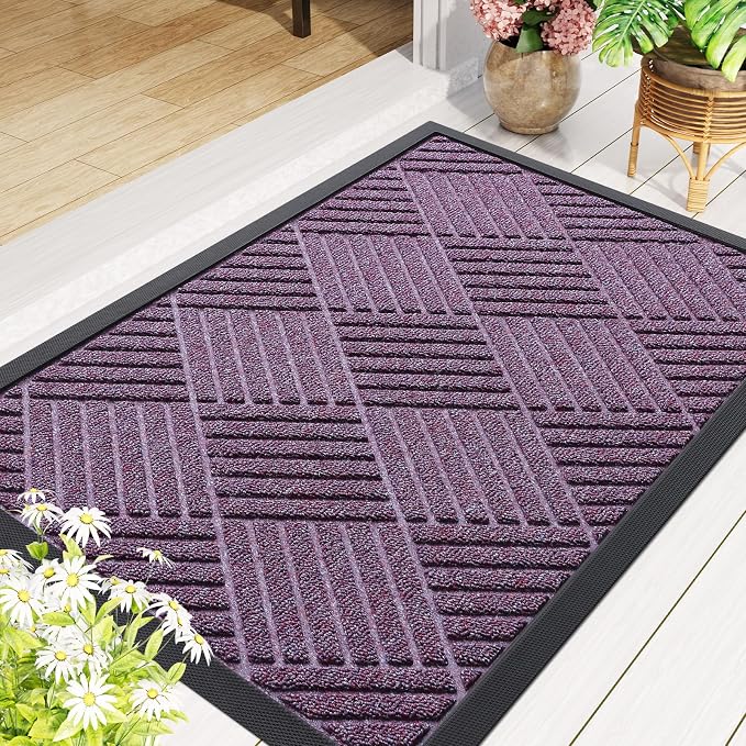 Smiry Front Door Mat Outside Entrance, Heavy Duty Outdoor Indoor Mat, Natural - Image 8