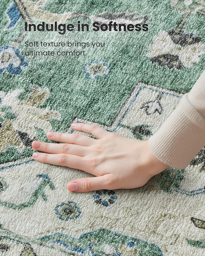 AMADA HOMEFURNISHING 10x14 Washable Area Rug, Low-Profile Large Area Rug - Image 6
