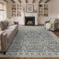 Bavni Area Rugs 8X10-Machine Washable Rug Lightweight Low Pile, Vintage Floral by BAVNI