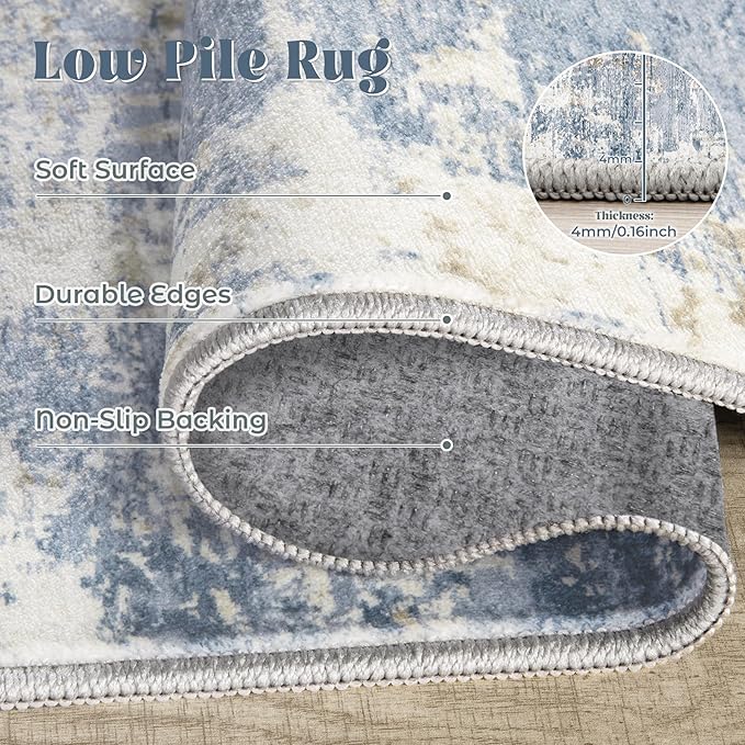 XLUEZ 10x12 Area Rug for Living Room, Washable Modern Abstract Large Area Rug - Image 4