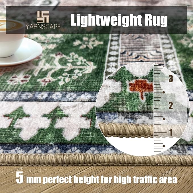 YARNSCAPE Vintage 3' x 5 ' Washable Area Rug - Image 7