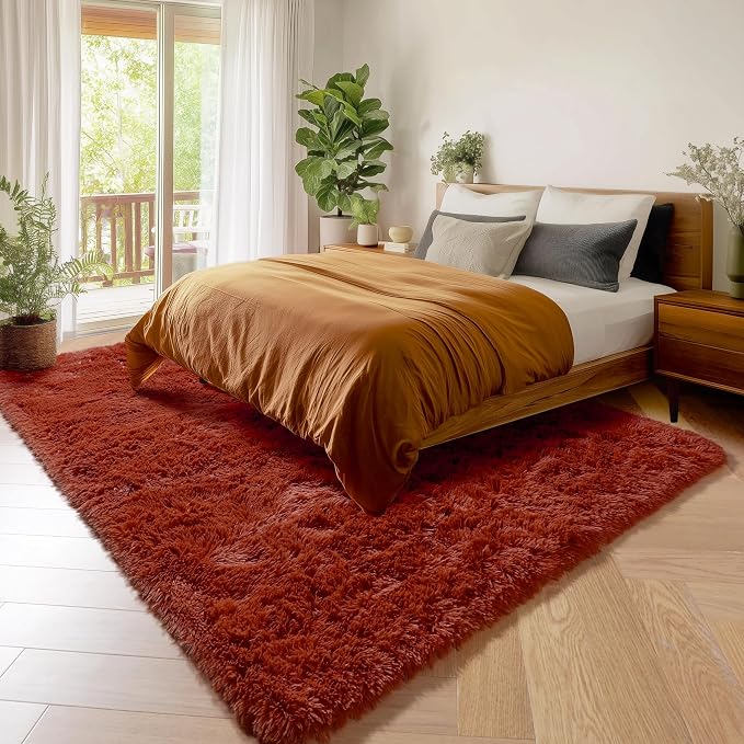 Amdrebio Terracotta Rust Large Area Rug 8x10 - Image 3