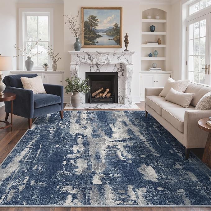 GENIMO 8x10 Area Rugs for Living Room, Machine Washable Non Slip Rugs, Low Pile - Image 2