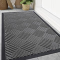 Smiry Front Door Mat Outside Entrance, Heavy Duty Outdoor Indoor Natural Rubber by Smiry