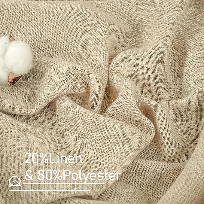 LAMIT Light Filtering Linen Curtains 78 inches Long - Image 2