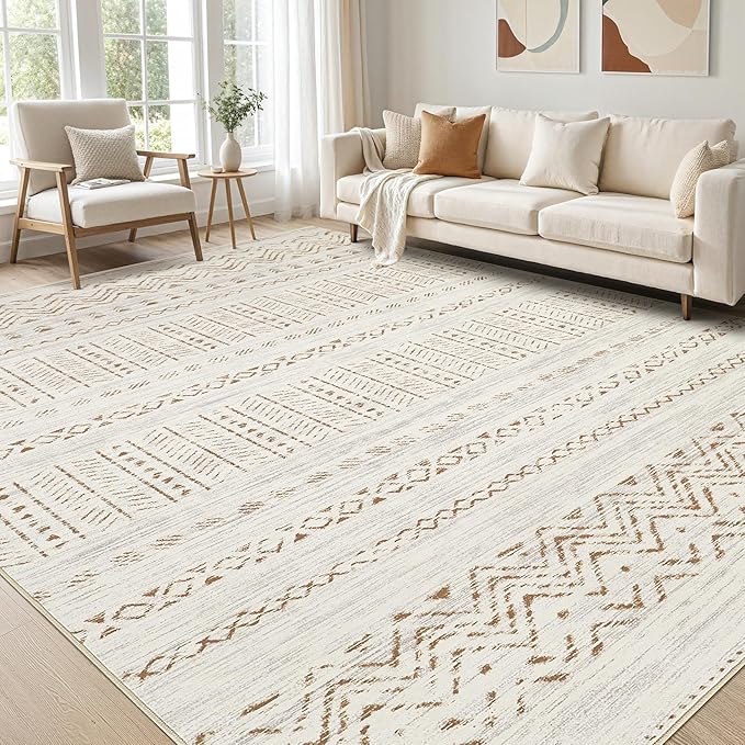 cotiled 5x7 Area Rug Living Room: Washable Boho Rugs by COTILED