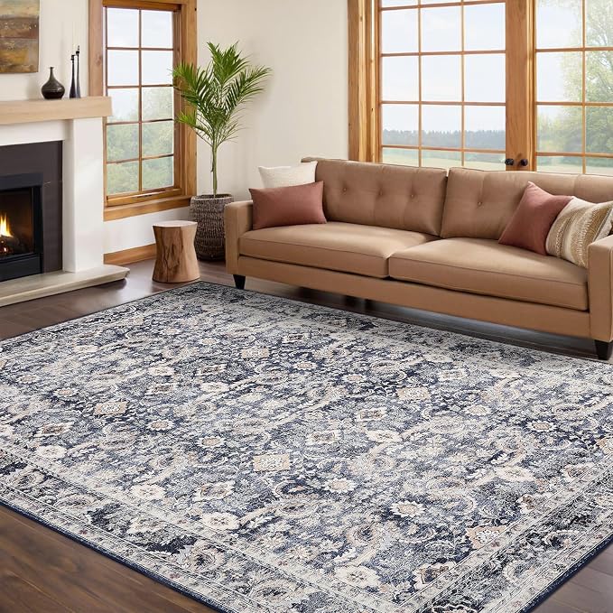 GarveeHome Washable Rugs 5x7 Vintage Floral Area Rugs by GarveeHome