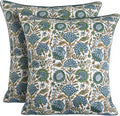 Ridhi Block Print Asparagus Green Pillow Cover 20" x 20" Decorative Couch by Ridhi