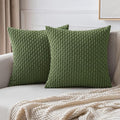 MIULEE Pack of 2 Decorative Throw Pillow Covers 16x16 Inch Soft Boho Striped by MIULEE