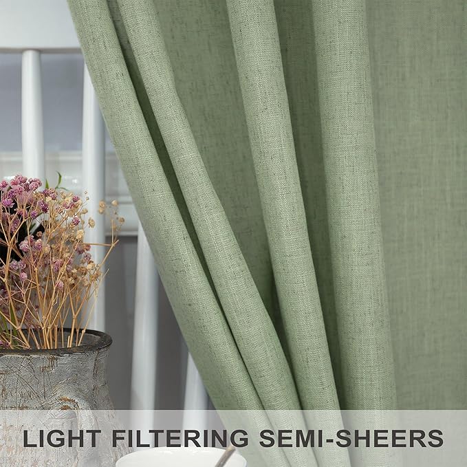 Light Sage Curtains 84 Inch Length - Image 3