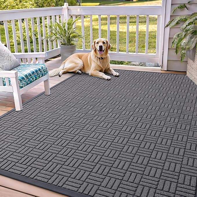 OLANLY Front Door Mat Outside Entrance 71x47, Heavy Duty Sturdy Natural Rubber by OLANLY