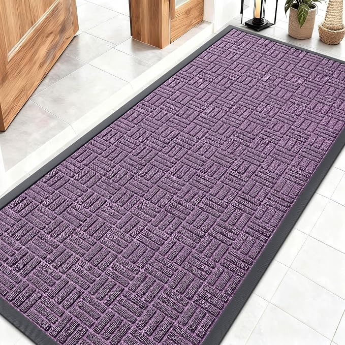 OLANLY Front Door Mat Outside Entrance 59x23, Heavy Duty Sturdy Natural Rubber by OLANLY