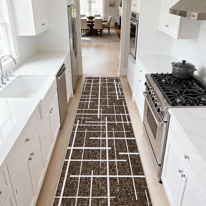 Non Slip Hallway Runner Rug 2x10, Washable Long Rug, Woven Thin Low Pile Carpet - Image 2