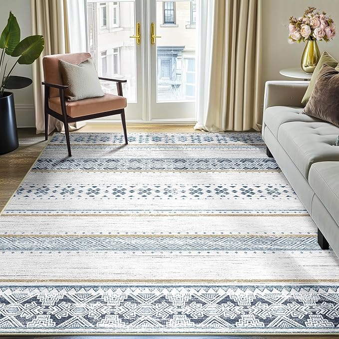 BESTSWEETIE 6x9 Area Rugs for Living Room Washable Moroccan Farmhouse Neutral by BESTSWEETIE