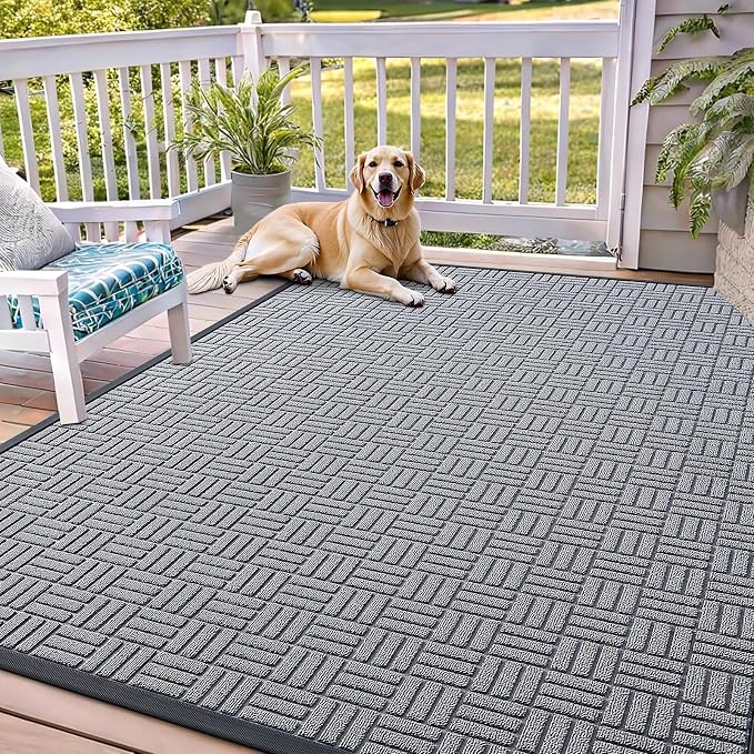OLANLY Front Door Mat Outside Entrance 71x47, Heavy Duty Sturdy Natural Rubber by OLANLY