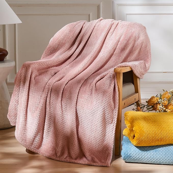 NEWCOSPLAY Super Soft Twin Blanket Dusty Pink Premium Silky Flannel Fleece by NEWCOSPLAY