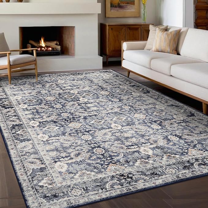 GarveeHome Vintage Floral Area Rug 8x10 Large Soft Washable Rugs by GarveeHome