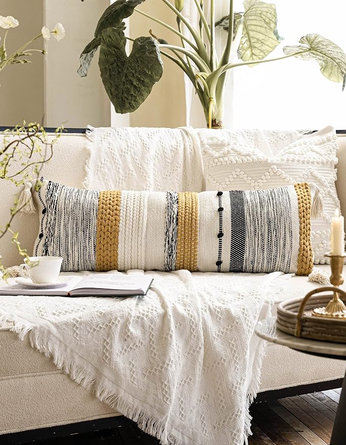 BlissBlush Decorative Lumbar Throw Pillow Cover 14x36 Boho Long Cushion - Image 5