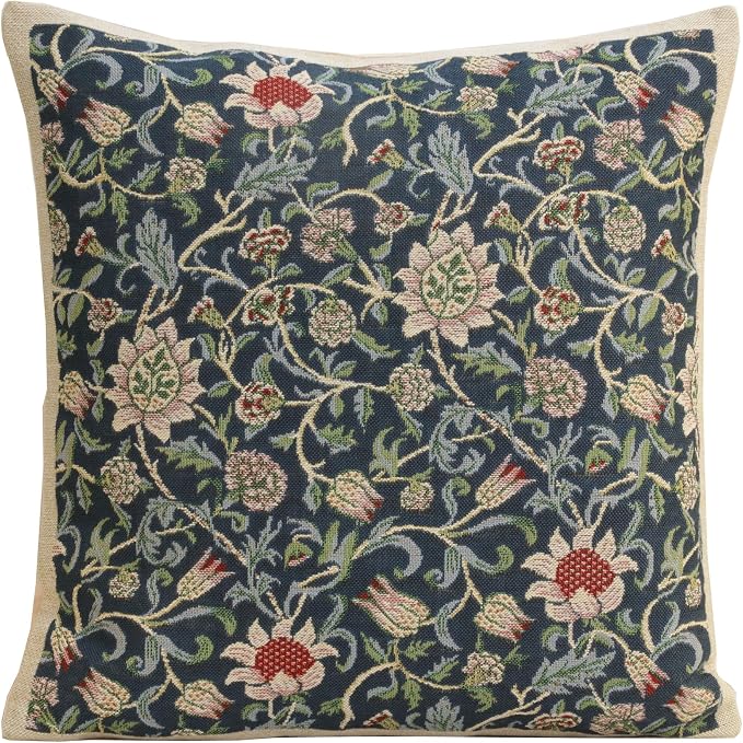 Charlotte Home Furnishings Throw Pillow Covers 16x16 in Blue Flowers Decorative by CCharlotteHomeFurnishings