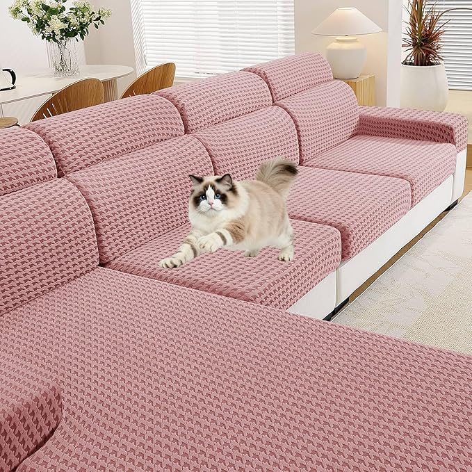 MAXIJIN Couch Cushion Covers for Sectional Sofa, Stretch Sofa Cushion Cover by MAXIJIN
