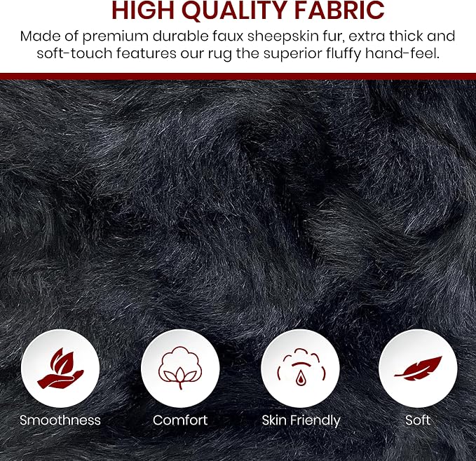 Free Shape Luxury Soft Fluffy Shag Area Rug Single Quarto 4 Pelts 4'x6' - Image 3