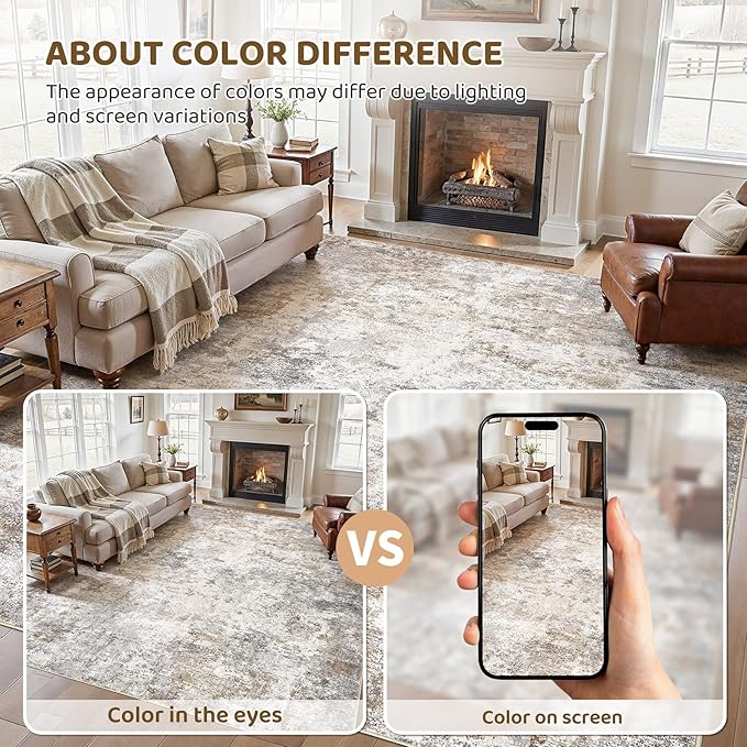 UERMEI 8x10 Area Rug Living Room Rugs - Image 4