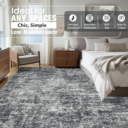 10x14 Area Rugs for Living Room Rug Washable: Abstract Large Rug Indoor Modern - Image 2