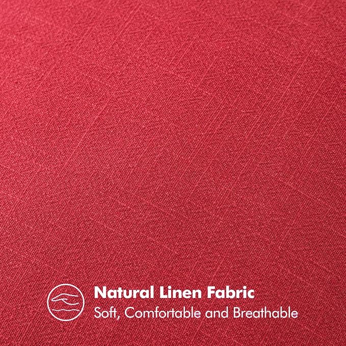 MIULEE Decorative Linen Pillow Covers 20x20 Inch Red ​Boho Farmhouse​ ​Neutral - Image 6