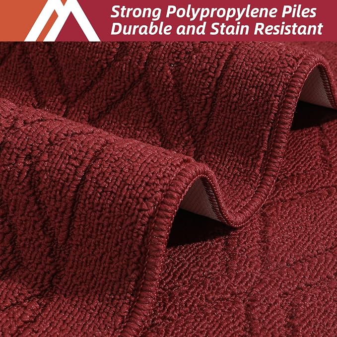 COSY HOMEER 60x24Inch/35X24Inch Kitchen Rugs Sets Non-Slip Washable Kitchen Mats - Image 2