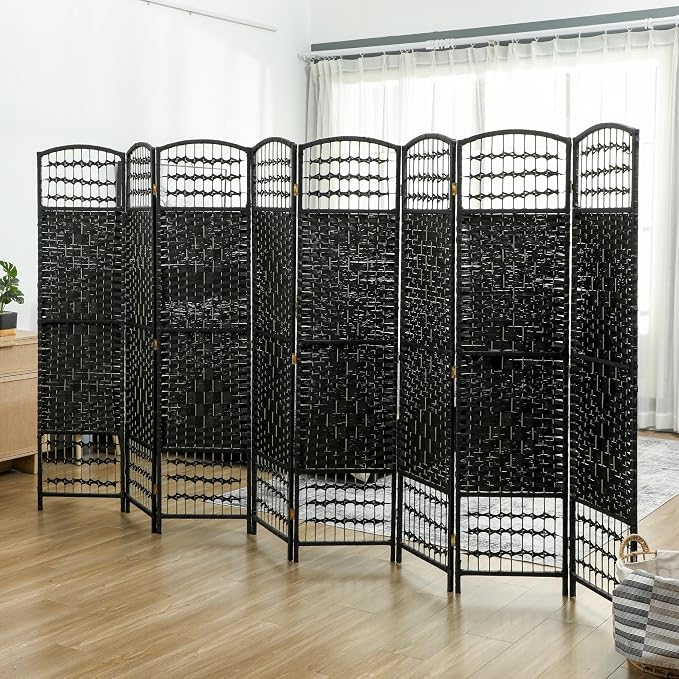 HOMCOM 8 Panel Room Divider, Folding Privacy Screen, 5.6' Room Separator - Image 9