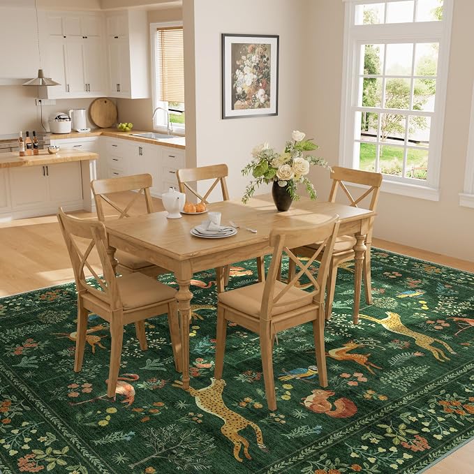 DUKINO 6x9 Rug, Washable Animal Living Room Rug - Image 4