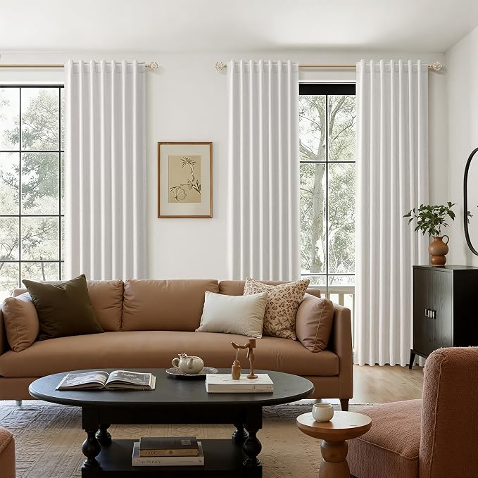 Guken Natural Linen 100% Blackout Curtains 96 Inches Long Floor to Ceiling - Image 8
